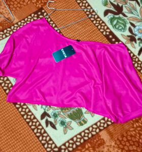 Hot Pink Asymmetric Top
