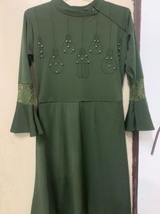 Green Gown with Bulb Print