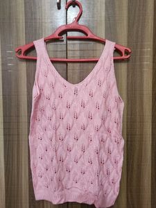 NewMe Pink Scoop Neck Solid Tank Top