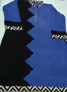 Stylish Blue &amp; Black Kurta Set