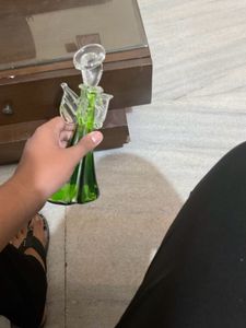 Unique Green Glass Bottle Decor