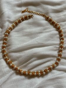 Elegant Pearl and Gold Tone Kerala Necklace