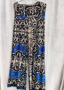 I. Boho Print Wide Leg Palazzo Pants