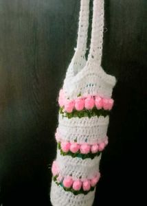 Crochet tulip bottle holder