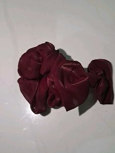 Maroon Scrunchie &amp; Bow Set