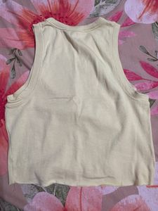 Yellow Sleeveless Crop Top