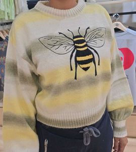 Bee Embroidered Knit Sweater
