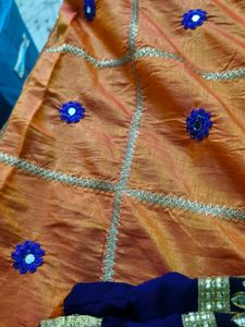 saree with stiched blouse