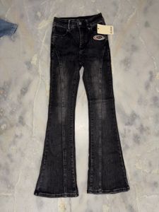 Flared Black Denim Jeans imported from china