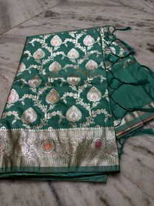 Green Banarasi Silk Saree