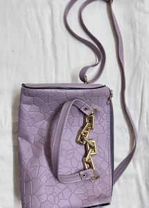 Lilac Textured Chain Crossbody Bag