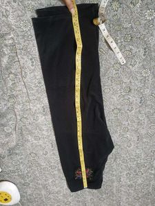 Embroidered Black Palazzo Pants