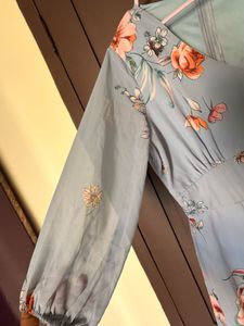 Light Blue Floral Maxi Dress