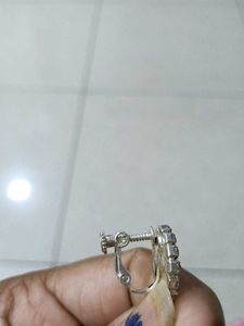silver toned crystal studded long chain tassel dro