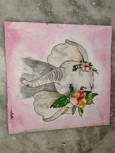 A beautiful and cute elephant painting