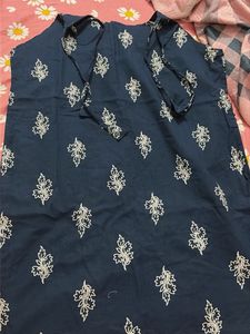 Stylish Blue Kurta with White Print