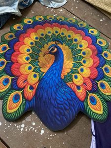 Vibrant Peacock mat