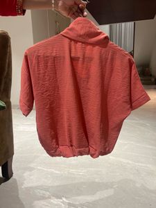 Chic Textured Coral Top