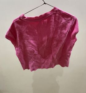 BOXY Pink Graphic Crop T-Shirt