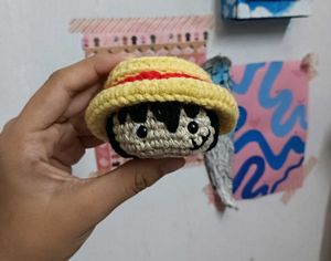 Luffy Crochet Plushie - Handmade One Piece Fan Art