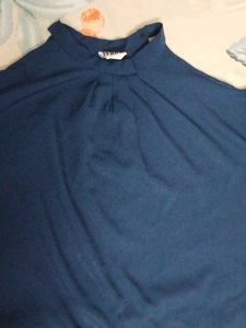 Navy Blue cold shoulder Top