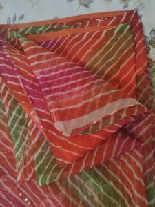 Vibrant Leheriya Saree with Sequins