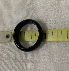 Unisex Classic Black Glass Ring