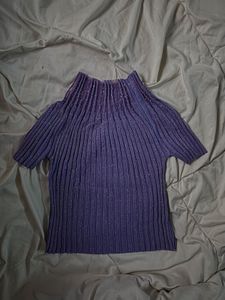 y2k ribbed fitted shimmery top