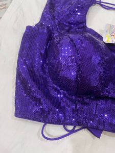Sparkling Purple Sequin Blouse