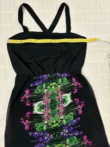 Black Maxi Dress with Boho Print