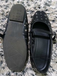 LUNA Blu Black Studded Ballerina
