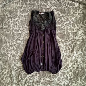 Boho Lace Detail Button Down Tunic