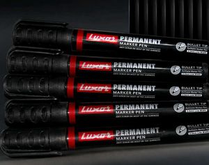 Luxor Permanent Marker Pen (Black Ink) – Pack of 5
