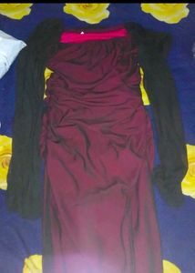 Elegant Ruched Mesh Maxi Dress