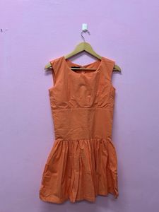orange corset dress