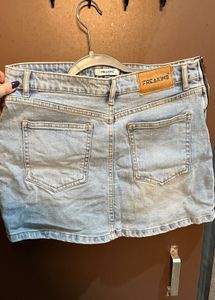 Freakins- Light Wash Denim Mini Skirt