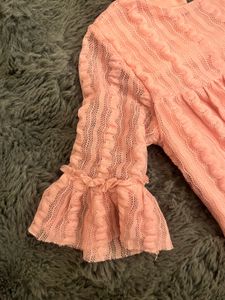 Adorable Pink Lace Tunic Top