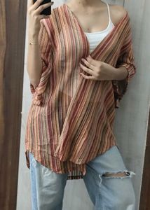 Boho Striped Kimono Top