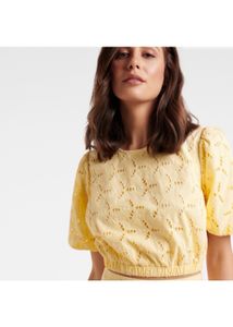 Forever New Riley Broderie Puff Sleeve CoOrd Top