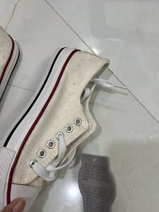 Cream Canvas Sneakers
