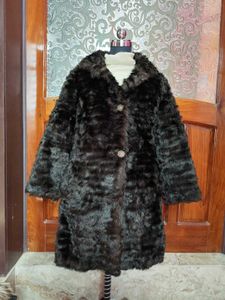 Brown Faux Long Fur Coat