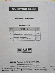 Allen Maths JEE Advanced and question banks