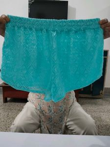 Sea Green Lace Swim Cover-Up Shorts