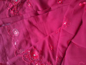 Elegant Red Embroidered saree