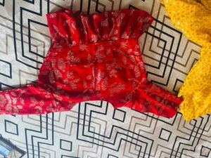 Vibrant Yellow Sequined Ethnic Skirt