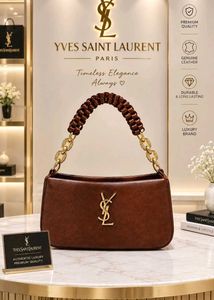 YSL Brown Leather Shoulder Bag