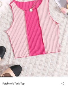 Pink Ribbed Crop Top