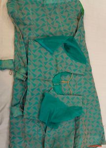 Stitched Green Printed Lehenga Choli Set