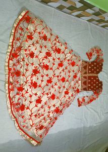 Embroidered Golden Red Gawn