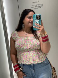 Floral Smocked Crop Top